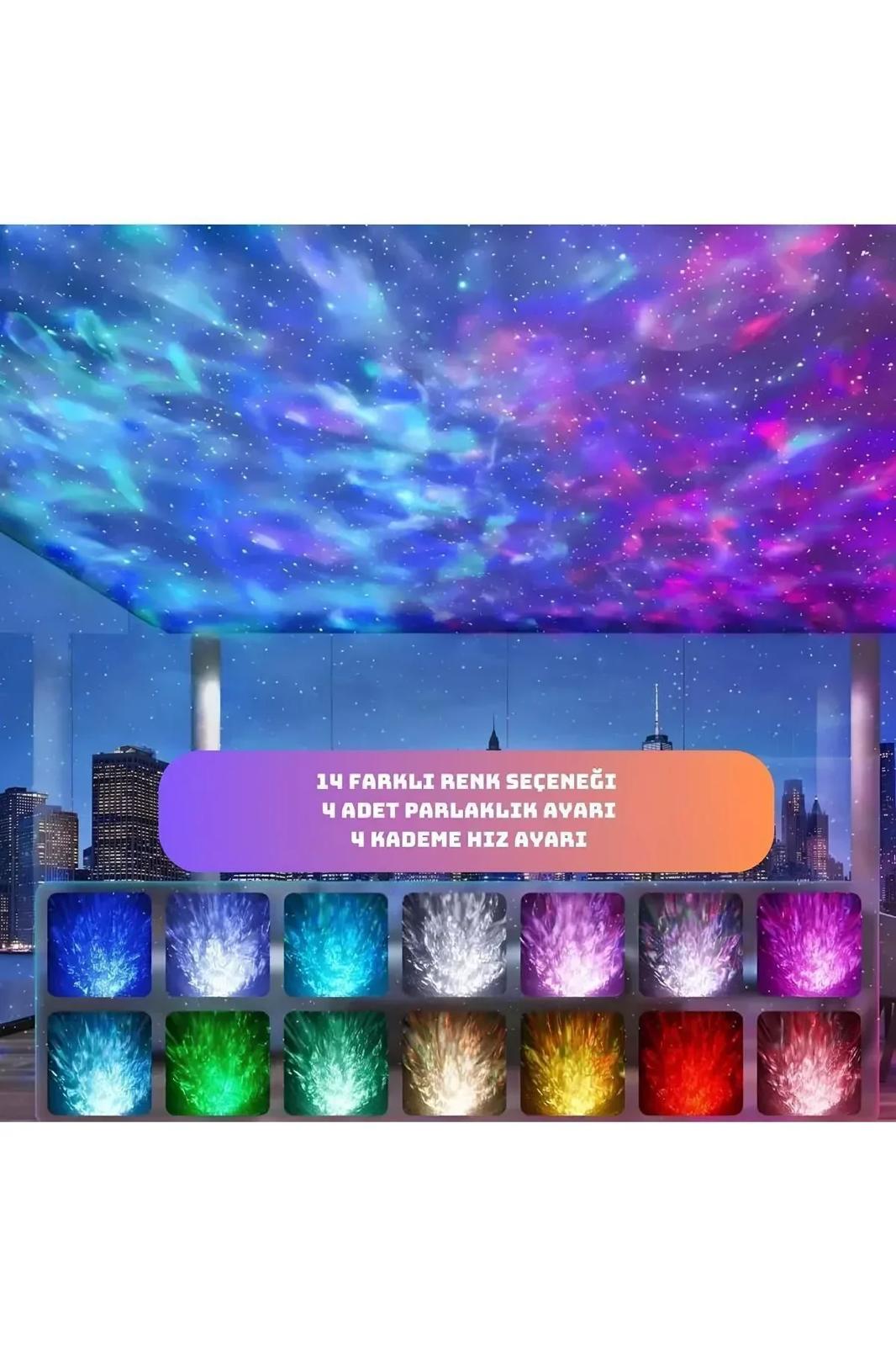 Dinozor Yumurtası Tasarımlı Projektörlü Gece Lambası Bluetooth Özellikli