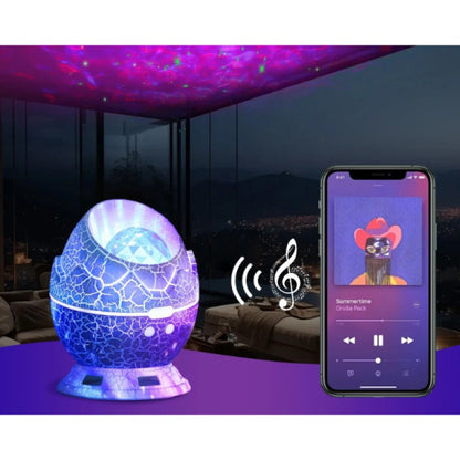 Dinozor Yumurtası Tasarımlı Projektörlü Gece Lambası Bluetooth Özellikli